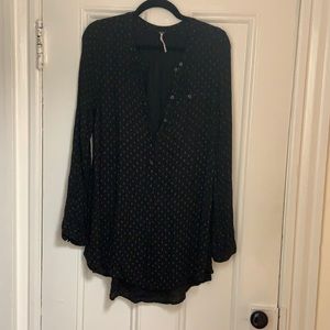 Black floral Free People tunic